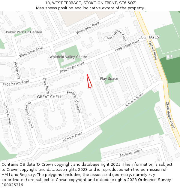 18, WEST TERRACE, STOKE-ON-TRENT, ST6 6QZ: Location map and indicative extent of plot