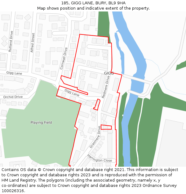 185, GIGG LANE, BURY, BL9 9HA: Location map and indicative extent of plot