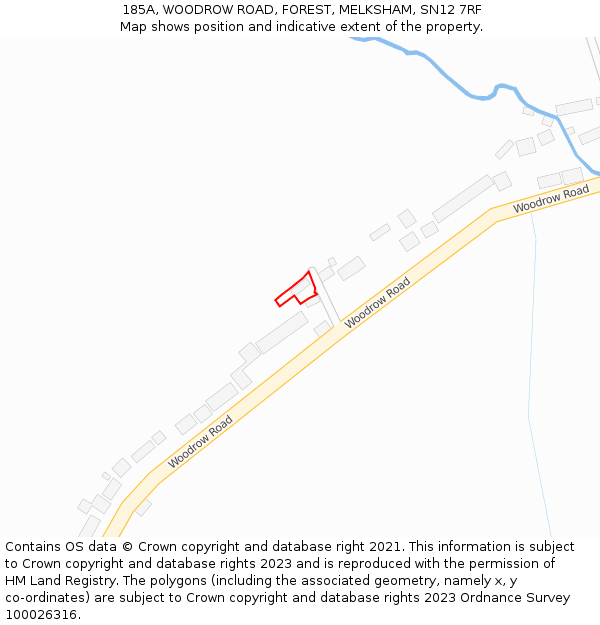 185A, WOODROW ROAD, FOREST, MELKSHAM, SN12 7RF: Location map and indicative extent of plot