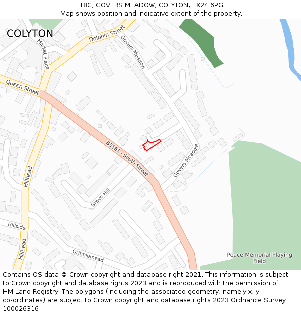 18C, GOVERS MEADOW, COLYTON, EX24 6PG: Location map and indicative extent of plot
