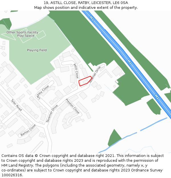 19, ASTILL CLOSE, RATBY, LEICESTER, LE6 0SA: Location map and indicative extent of plot