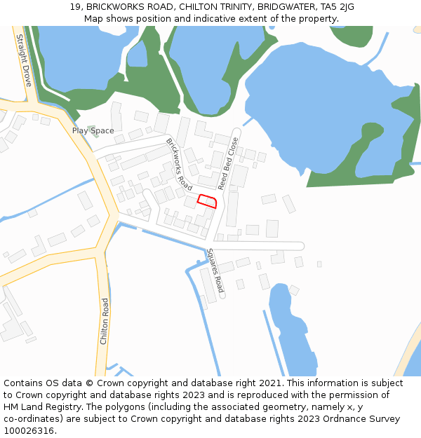 19, BRICKWORKS ROAD, CHILTON TRINITY, BRIDGWATER, TA5 2JG: Location map and indicative extent of plot