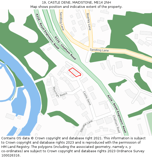 19, CASTLE DENE, MAIDSTONE, ME14 2NH: Location map and indicative extent of plot