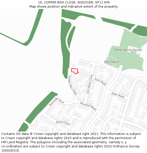 19, COPPER BOX CLOSE, ANDOVER, SP11 6YA: Location map and indicative extent of plot