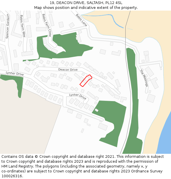 19, DEACON DRIVE, SALTASH, PL12 4SL: Location map and indicative extent of plot