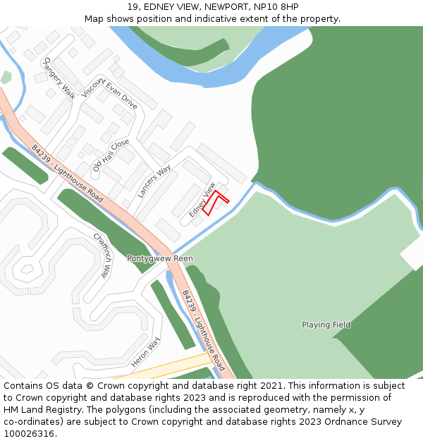 19, EDNEY VIEW, NEWPORT, NP10 8HP: Location map and indicative extent of plot