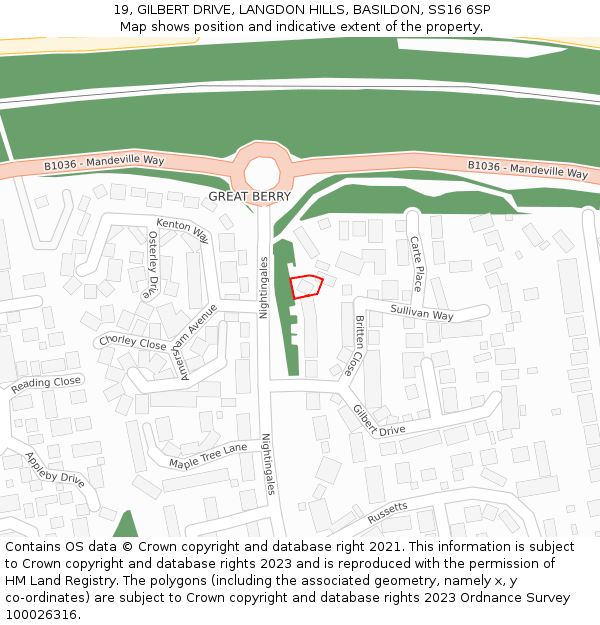 19, GILBERT DRIVE, LANGDON HILLS, BASILDON, SS16 6SP: Location map and indicative extent of plot