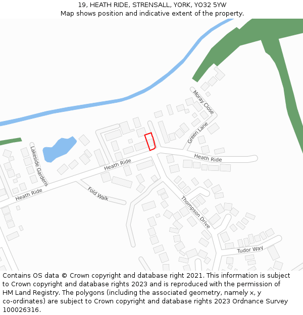 19, HEATH RIDE, STRENSALL, YORK, YO32 5YW: Location map and indicative extent of plot