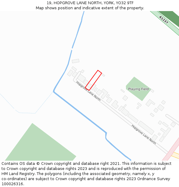 19, HOPGROVE LANE NORTH, YORK, YO32 9TF: Location map and indicative extent of plot