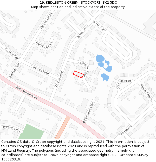 19, KEDLESTON GREEN, STOCKPORT, SK2 5DQ: Location map and indicative extent of plot