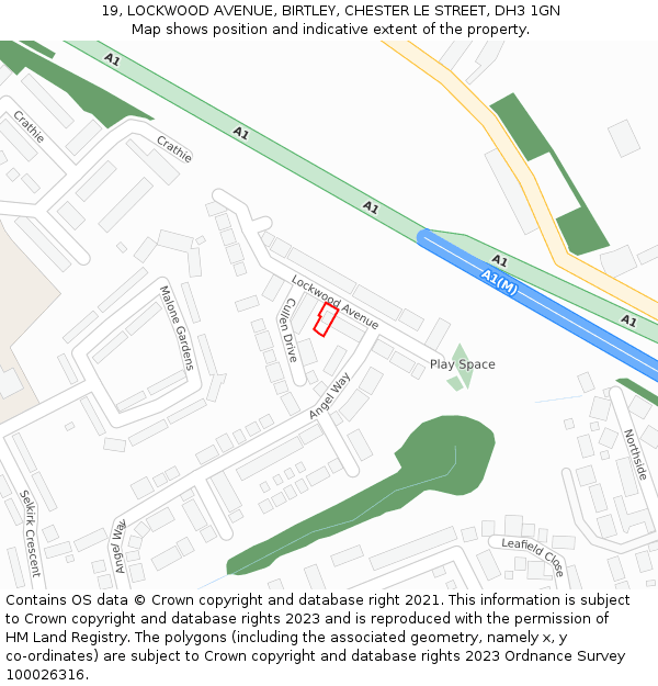 19, LOCKWOOD AVENUE, BIRTLEY, CHESTER LE STREET, DH3 1GN: Location map and indicative extent of plot