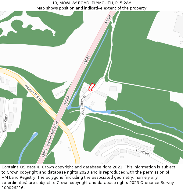 19, MOWHAY ROAD, PLYMOUTH, PL5 2AA: Location map and indicative extent of plot