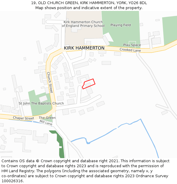 19, OLD CHURCH GREEN, KIRK HAMMERTON, YORK, YO26 8DL: Location map and indicative extent of plot