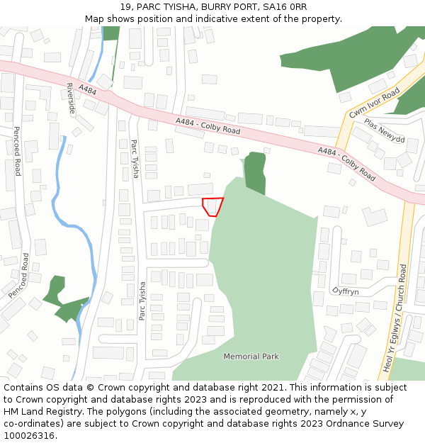 19, PARC TYISHA, BURRY PORT, SA16 0RR: Location map and indicative extent of plot