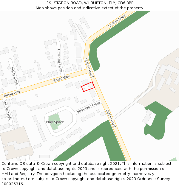 19, STATION ROAD, WILBURTON, ELY, CB6 3RP: Location map and indicative extent of plot