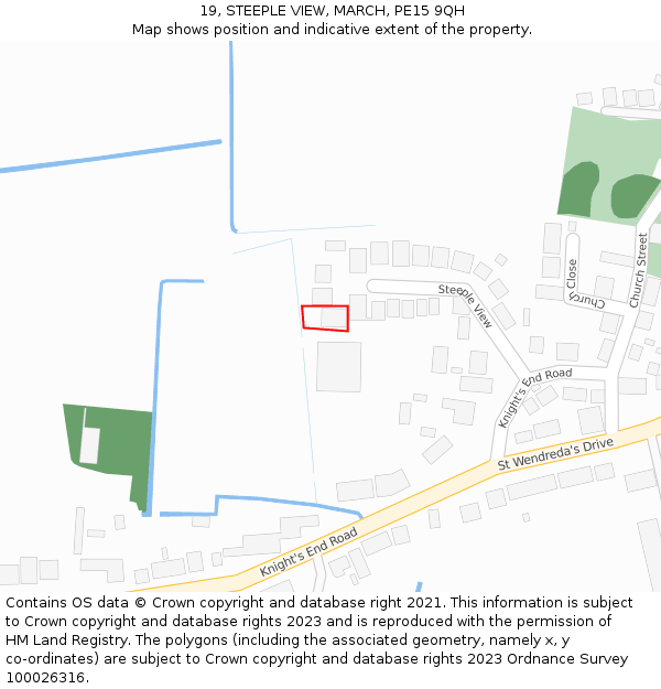 19, STEEPLE VIEW, MARCH, PE15 9QH: Location map and indicative extent of plot