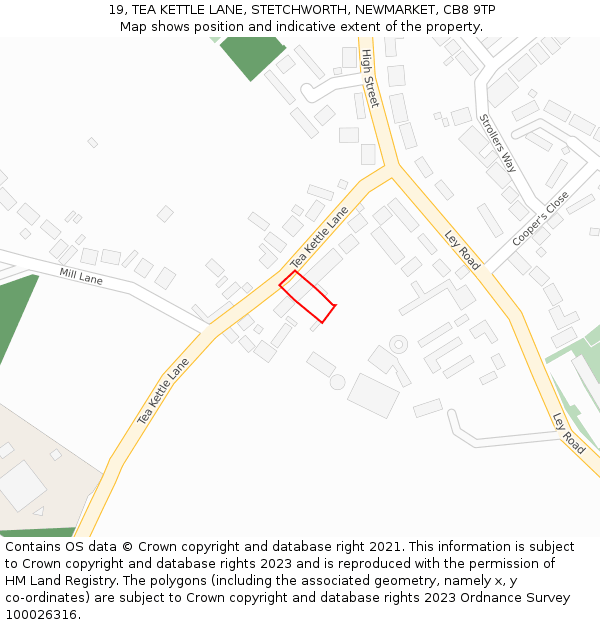 19, TEA KETTLE LANE, STETCHWORTH, NEWMARKET, CB8 9TP: Location map and indicative extent of plot