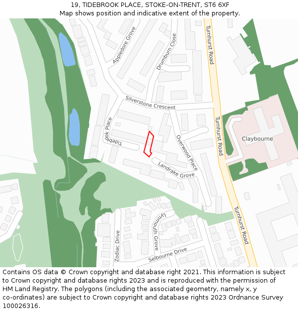 19, TIDEBROOK PLACE, STOKE-ON-TRENT, ST6 6XF: Location map and indicative extent of plot