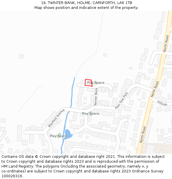 19, TWINTER BANK, HOLME, CARNFORTH, LA6 1TB: Location map and indicative extent of plot