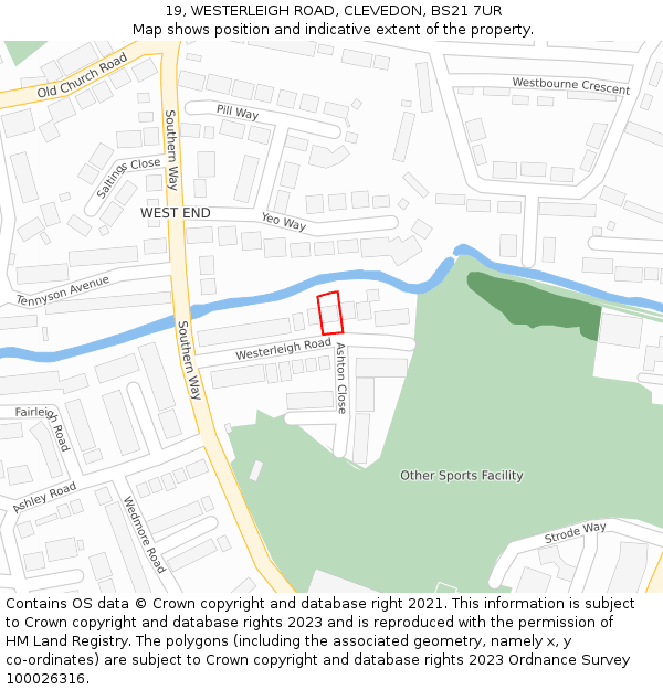 19, WESTERLEIGH ROAD, CLEVEDON, BS21 7UR: Location map and indicative extent of plot