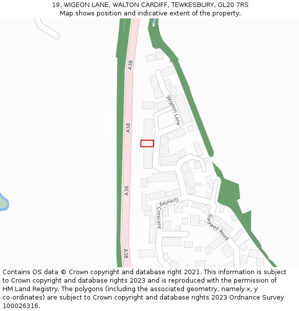 19, WIGEON LANE, WALTON CARDIFF, TEWKESBURY, GL20 7RS: Location map and indicative extent of plot