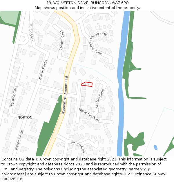 19, WOLVERTON DRIVE, RUNCORN, WA7 6PQ: Location map and indicative extent of plot