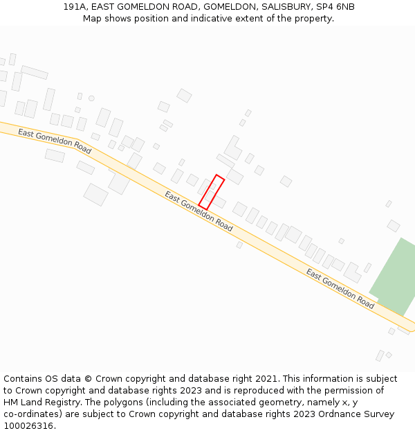 191A, EAST GOMELDON ROAD, GOMELDON, SALISBURY, SP4 6NB: Location map and indicative extent of plot