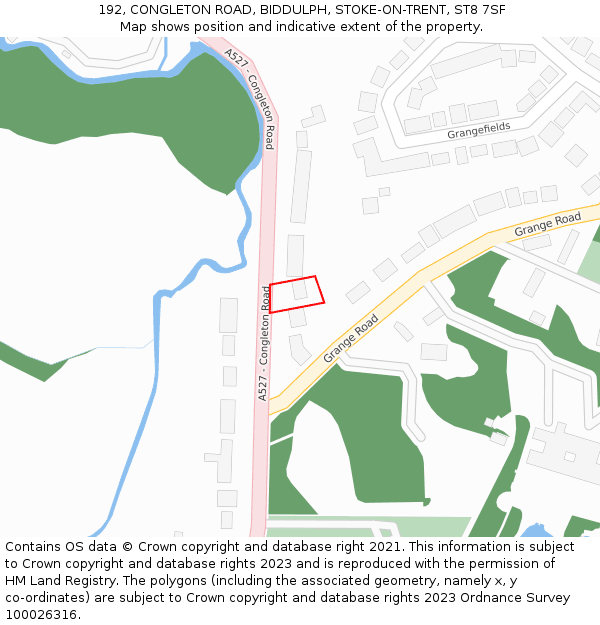 192, CONGLETON ROAD, BIDDULPH, STOKE-ON-TRENT, ST8 7SF: Location map and indicative extent of plot