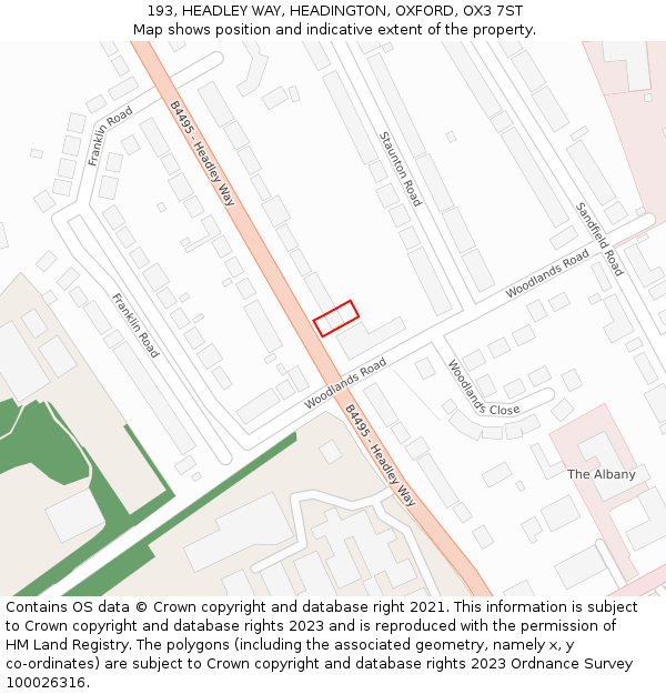 193, HEADLEY WAY, HEADINGTON, OXFORD, OX3 7ST: Location map and indicative extent of plot