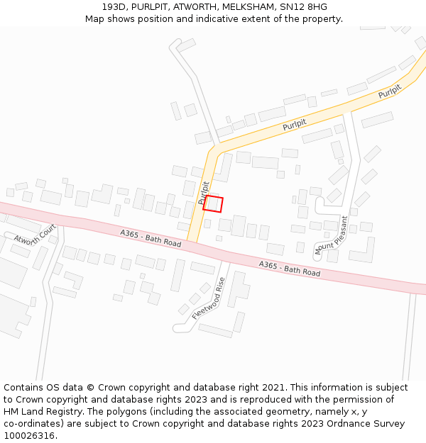 193D, PURLPIT, ATWORTH, MELKSHAM, SN12 8HG: Location map and indicative extent of plot