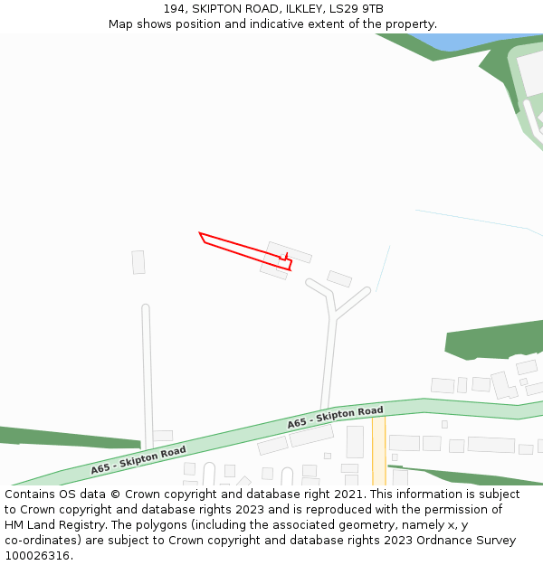 194, SKIPTON ROAD, ILKLEY, LS29 9TB: Location map and indicative extent of plot