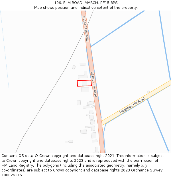 196, ELM ROAD, MARCH, PE15 8PS: Location map and indicative extent of plot