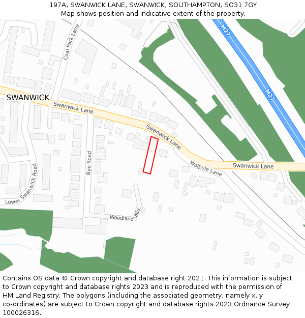197A, SWANWICK LANE, SWANWICK, SOUTHAMPTON, SO31 7GY: Location map and indicative extent of plot