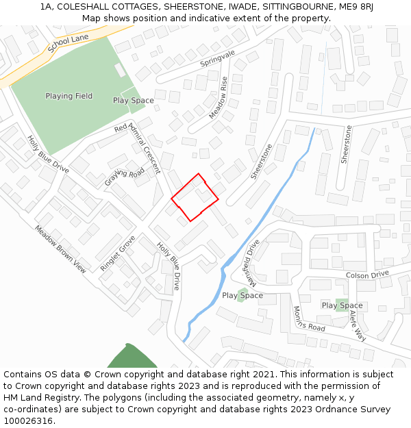 1A, COLESHALL COTTAGES, SHEERSTONE, IWADE, SITTINGBOURNE, ME9 8RJ: Location map and indicative extent of plot