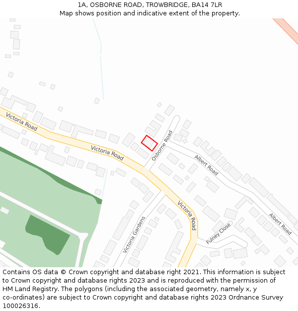 1A, OSBORNE ROAD, TROWBRIDGE, BA14 7LR: Location map and indicative extent of plot