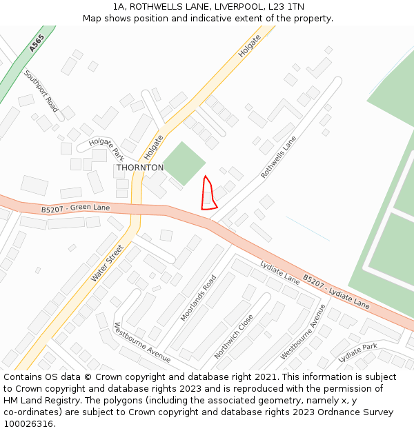 1A, ROTHWELLS LANE, LIVERPOOL, L23 1TN: Location map and indicative extent of plot