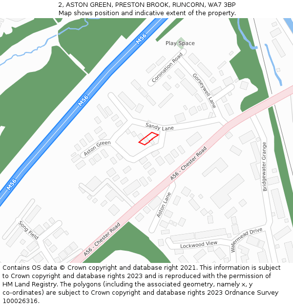 2, ASTON GREEN, PRESTON BROOK, RUNCORN, WA7 3BP: Location map and indicative extent of plot