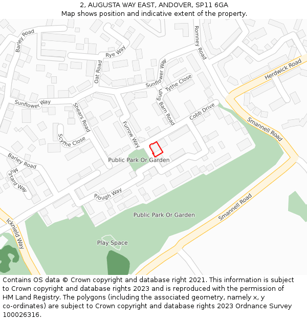 2, AUGUSTA WAY EAST, ANDOVER, SP11 6GA: Location map and indicative extent of plot