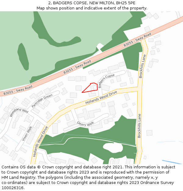 2, BADGERS COPSE, NEW MILTON, BH25 5PE: Location map and indicative extent of plot