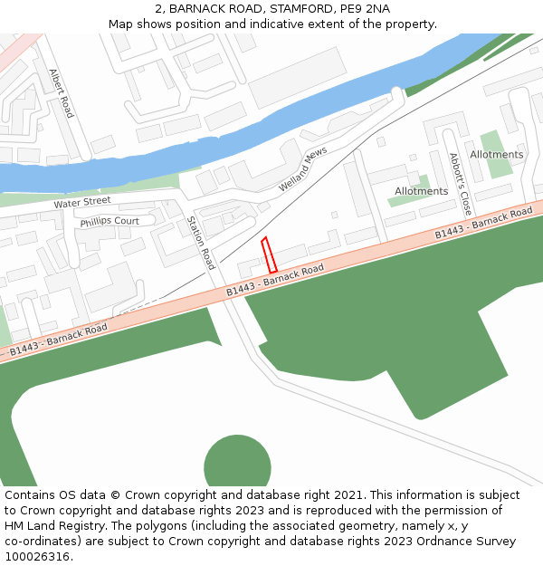 2, BARNACK ROAD, STAMFORD, PE9 2NA: Location map and indicative extent of plot