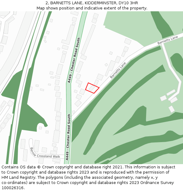 2, BARNETTS LANE, KIDDERMINSTER, DY10 3HR: Location map and indicative extent of plot