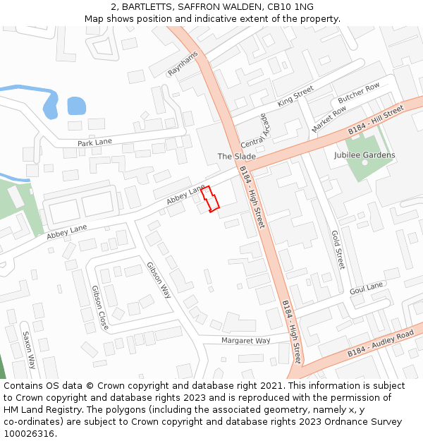 2, BARTLETTS, SAFFRON WALDEN, CB10 1NG: Location map and indicative extent of plot
