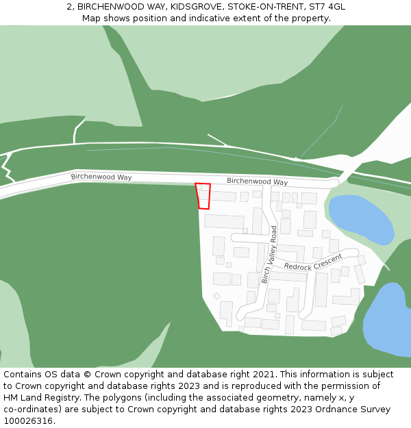 2, BIRCHENWOOD WAY, KIDSGROVE, STOKE-ON-TRENT, ST7 4GL: Location map and indicative extent of plot