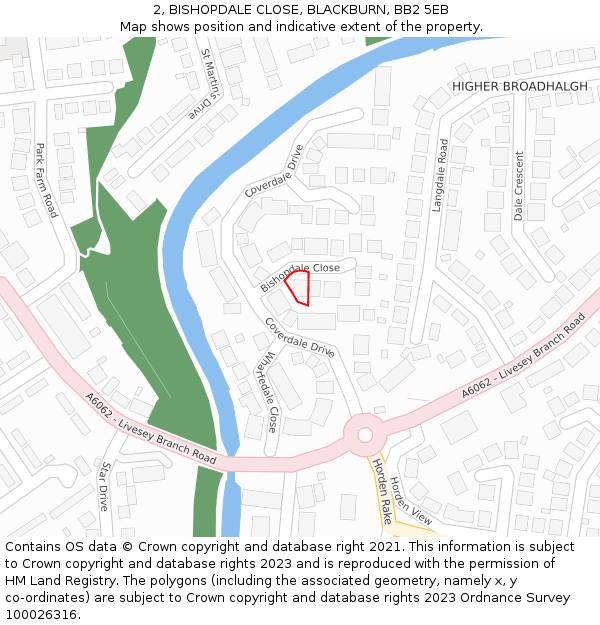 2, BISHOPDALE CLOSE, BLACKBURN, BB2 5EB: Location map and indicative extent of plot