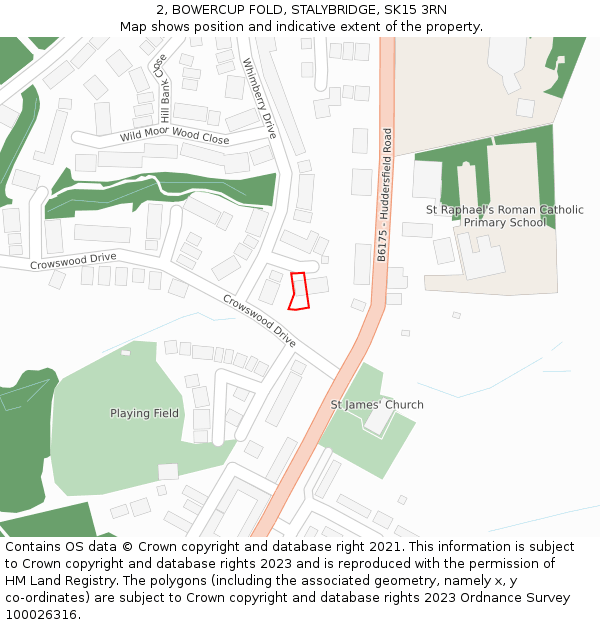 2, BOWERCUP FOLD, STALYBRIDGE, SK15 3RN: Location map and indicative extent of plot