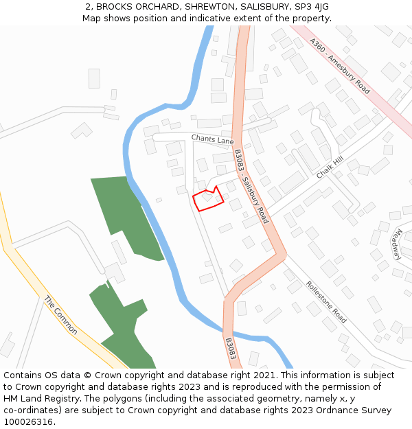 2, BROCKS ORCHARD, SHREWTON, SALISBURY, SP3 4JG: Location map and indicative extent of plot
