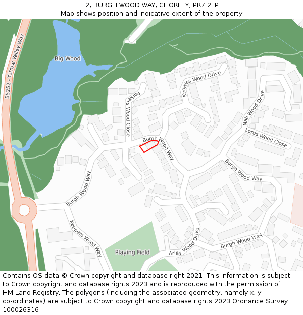 2, BURGH WOOD WAY, CHORLEY, PR7 2FP: Location map and indicative extent of plot