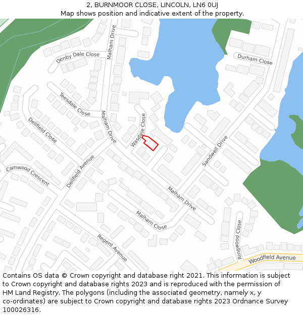 2, BURNMOOR CLOSE, LINCOLN, LN6 0UJ: Location map and indicative extent of plot