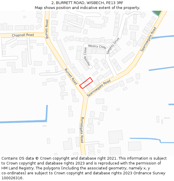 2, BURRETT ROAD, WISBECH, PE13 3RF: Location map and indicative extent of plot