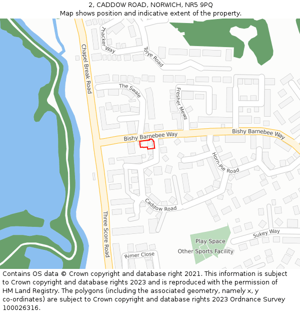 2, CADDOW ROAD, NORWICH, NR5 9PQ: Location map and indicative extent of plot